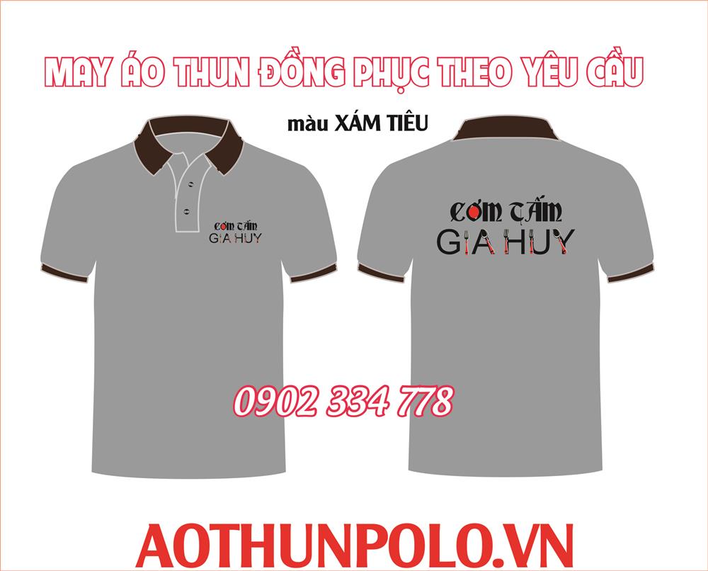 áo thun quán cơm tấm màu xám